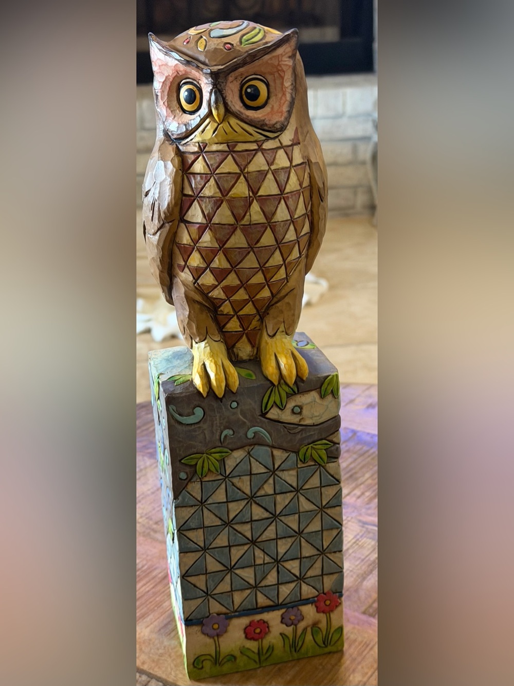 Jim Shore Heartwood Creek Owl on Pedestal 14” Folk Art Figurine 4005178